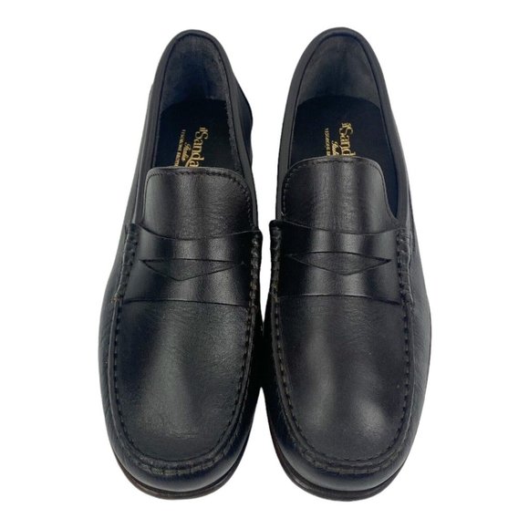 ilSandalo by Fabio Tesorone Black Leather Penny Loafers Dress Shoes Mens Size 9 main image 4